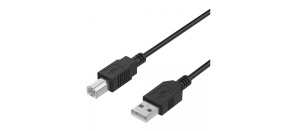 WG Datový kabel USB-A (male) to USB-B (male) 3m / black WG Datový kabel USB-A (male) to USB-B (male) 3m / black