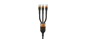 WG - Datový kabel 3v1 Type-C na 3x Type-C, 1,2 metru, 100 W + 15 W + 15 W, černá WG - Datový kabel 3v1 Type-C na 3x Type-C, 1,2 metru, 100 W + 15 W + 15 W, černá