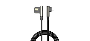 WG - Datový kabel Micro USB na USB-A, 1 metr, 90 stupňů zahnutý, černá WG - Datový kabel Micro USB na USB-A, 1 metr, 90 stupňů zahnutý, černá