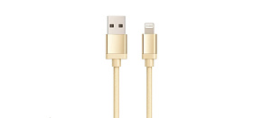 WG - Datový kabel Lightning MFI na USB-A, 1 metr, zlatá WG - Datový kabel Lightning MFI na USB-A, 1 metr, zlatá