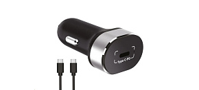 WG - Autonabíječka 1x USB-C, PD 20 W, + kabel Type-C na Type-C, černá WG - Autonabíječka 1x USB-C, PD 20 W, + kabel Type-C na Type-C, černá