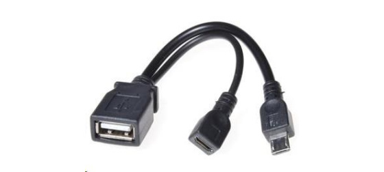 PREMIUMCORD  USB redukce kabel USB A/female+Micro USB/female - Micro USB/male OTG