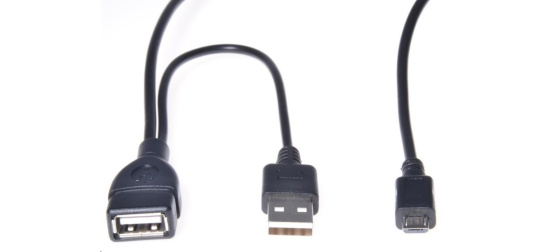 PREMIUMCORD USB redukce kabel USB A/female+USB A/male - Micro USB/male OTG