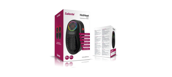 Salente HotHeat, teplovzdušný mini ventilátor, 500 W, černý