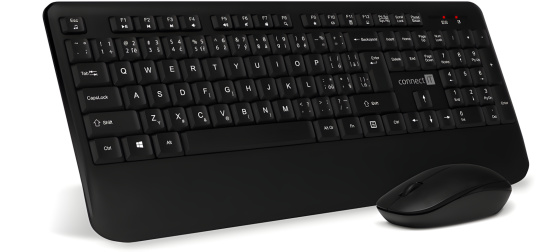CONNECT IT Combo bezdrátová černá klávesnice + myš, CZ + SK layout