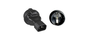 Adaptér IEC C14 na SCHUKO CEE 7/3 napětí 230V, 10A Adaptér IEC C14 na SCHUKO CEE 7/3 napětí 230V, 10A