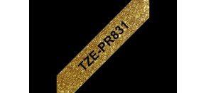 BROTHER TZe-PR831- kazeta TZ šířky 12mm, laminovaná TZe-PR831 PREMIUM GOLD / zlatá páska / černá písmo BROTHER TZe-PR831- kazeta TZ šířky 12mm, laminovaná TZe-PR831 PREMIUM GOLD / zlatá páska / černá písmo