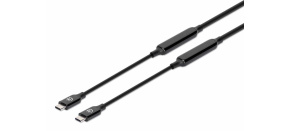 MANHATTAN Kabel USB-C Male to Male, USB 3.2 Gen 2 Type-C Active Device Cable, 3m, pozlacené koncovky, černá MANHATTAN Kabel USB-C Male to Male, USB 3.2 Gen 2 Type-C Active Device Cable, 3m, pozlacené koncovky, černá
