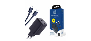 3mk síťová nabíječka Hyper Charger PD 45W+USB Cable C to C Black 3mk síťová nabíječka Hyper Charger PD 45W+USB Cable C to C Black