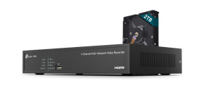 TP-Link VIGI NVR1004H-4P-2TB, videorekordér, 4 channels, 4xPoE, 1xSATA, 1x100Mb/s LAN, 2xUSB2.0, 1xHDMI,1xVGA