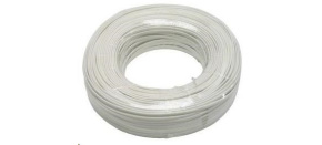 PremiumCord kabel telefonní 2 žíly bílý 100m