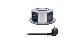 Solight 3z + USB A+C 20W PD, Wireless 10W, výsuvný blok zásuvek, 2m, stříbrný Solight 3z + USB A+C 20W PD, Wireless 10W, výsuvný blok zásuvek, 2m, stříbrný