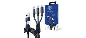 3mk nabíjecí kabel - Hyper Cable 3in1 A/C to C/Micro/Lightning 1.5m, černá 3mk nabíjecí kabel - Hyper Cable 3in1 A/C to C/Micro/Lightning 1.5m, černá