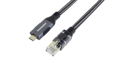 PremiumCord Ethernetový kabel USB-C na LAN RJ45 10/100/1000, 1m