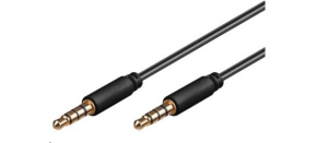 PREMIUMCORD Kabel Jack 3.5mm 4 pinový M/M 3m pro Apple iPhone, iPad, iPod PREMIUMCORD Kabel Jack 3.5mm 4 pinový M/M 3m pro Apple iPhone, iPad, iPod