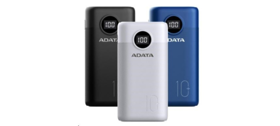 ADATA PowerBank AP10000 - externí baterie pro mobil/tablet 10000mAh, černá (37Wh) USB-C