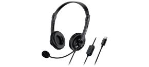 GENIUS sluchátka HS-230U, USB-C, 2.4m, černá