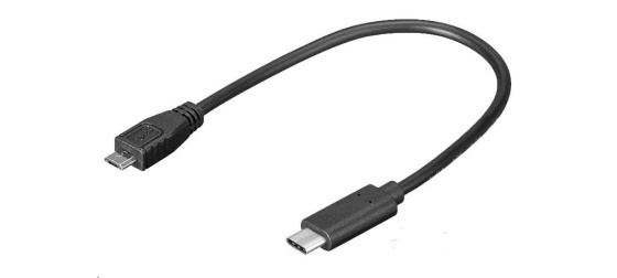 PREMIUMCORD Adaptér USB 3.1 C/male - USB 2.0 Micro-B/male, 0,2m