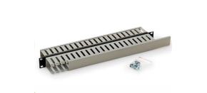 TRITON 19" vyvazovací panel 1U oboustranná plastová lišta, šedá