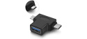 Adaptér USB3.0 female na dva konektory USB 3.1 C/male + micro USB B/male