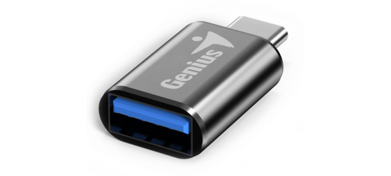 GENIUS ACC-C2A redukce z USB-C na USB-A, kovově šedá