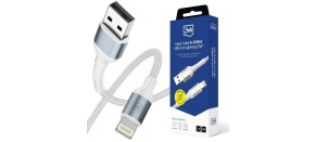 3mk kabel Hyper Cable N-SERIES A to Lightning 2m 5V/2.4A 12W White