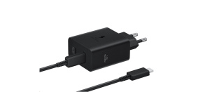 Samsung Dual USB-C 50W Cestovní nabíječka + USB-C Datový Kabel Black Samsung Dual USB-C 50W Cestovní nabíječka + USB-C Datový Kabel Black