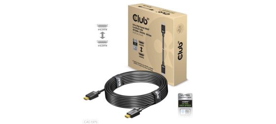 Club3D Ultra Rychlý HDMI™ Certifikovaný, 4K120Hz 8K60Hz 48Gbps M/M 5m/16.4ft, 28 AWG
