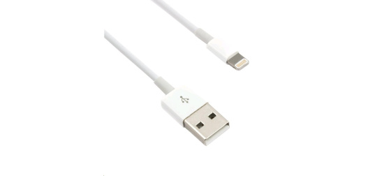 C-TECH kabel USB 2.0 Lightning (IP5 a vyšší) nabíjecí a synchronizační kabel, 1m, bílý
