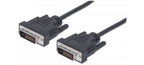 MANHATTAN kabel DVI-D Dual Link Male to DVI-D Dual Link Male, Black, 3 m MANHATTAN kabel DVI-D Dual Link Male to DVI-D Dual Link Male, Black, 3 m