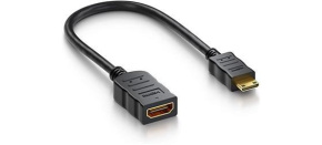 PremiumCord Flexi adaptér HDMI Typ A samice - mini HDMI Typ C samec pro ohebné zapojení