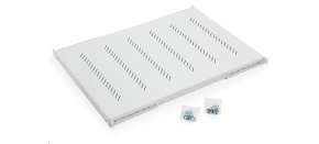 TRITON Police s perforací 19", 1U/650mm, nosnost 150kg, šedá