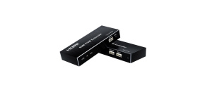 PremiumCord HDMI KVM extender s 2xUSB na 60m s audiem přes jeden kabel Cat5/6