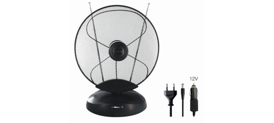 EVOLVEO Xany 4, 230/12V, aktivní pokojová anténa FM/DAB+/DVB-T2, filtr LTE,4G,5G