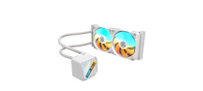 GIGABYTE Vodní chladič GAMING 240 ICE, 2x120mm, ARGB, LGA1851, AM5, bílá