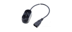 Prodlužovací přívod 2x230V pro UPS (IEC320-C14), 30cm