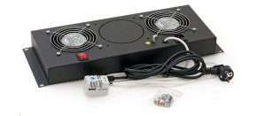 TRITON 19" ventilační jednotka vertikální, 2 vent., 4U, 230V/30W, termostat, šedá