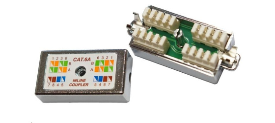 Spojovací box FTP Cat6A narážecí, stříbrná