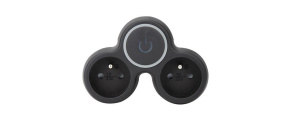 Solight rozbočka, 2x 10A, černá, vypínač