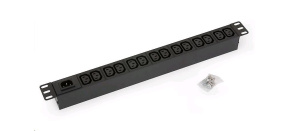 TRITON 19" rozvodný panel 14x IEC C13, bez kabelu, černý