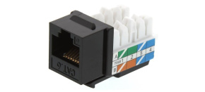 Keystone Cat6, UTP, duální svorkovnice, černý Keystone Cat6, UTP, duální svorkovnice, černý