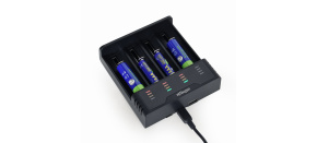 GEMBIRD nabíječka baterií BC-USB-02, 4ks, Ni-MH + Li-ion