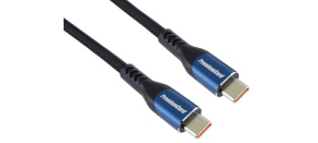 PremiumCord USB-C kabel ( USB 3.2 GEN 2x2, 5A, 100W, 20Gbit/s ) 3m, bavlněný oplet
