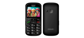 EVOLVEO EasyPhone XS, mobilní telefon pro seniory, černá