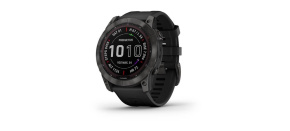 Garmin fenix 7X Sapphire Solar, Titan Carbon Gray/ Black Silicone Band, EU
