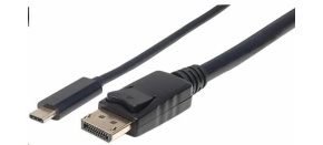 Manhattan kabel USB-C na DisplayPort, 1m, černá Manhattan kabel USB-C na DisplayPort, 1m, černá