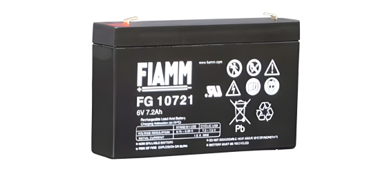 Baterie - Fiamm FG10721 (6V/7,2Ah-Faston 187), životnost 5let