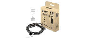 Club3D nabíjecí kabel USB Type-C, Y charging cable to 2x USB Type-C max. 100W, 1.83m/6ft M/M Club3D nabíjecí kabel USB Type-C, Y charging cable to 2x USB Type-C max. 100W, 1.83m/6ft M/M