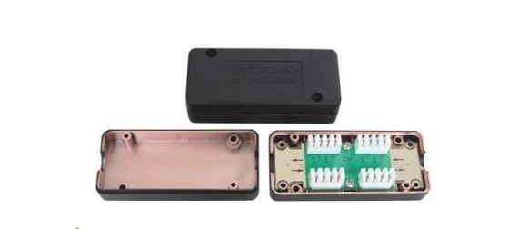 Spojovací box STP Cat6A narážecí, černá