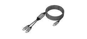 PREMIUMCORD Nabíjecí kabel USB-C, 2xUSB-C na USB-C, 100W, 1m, černá